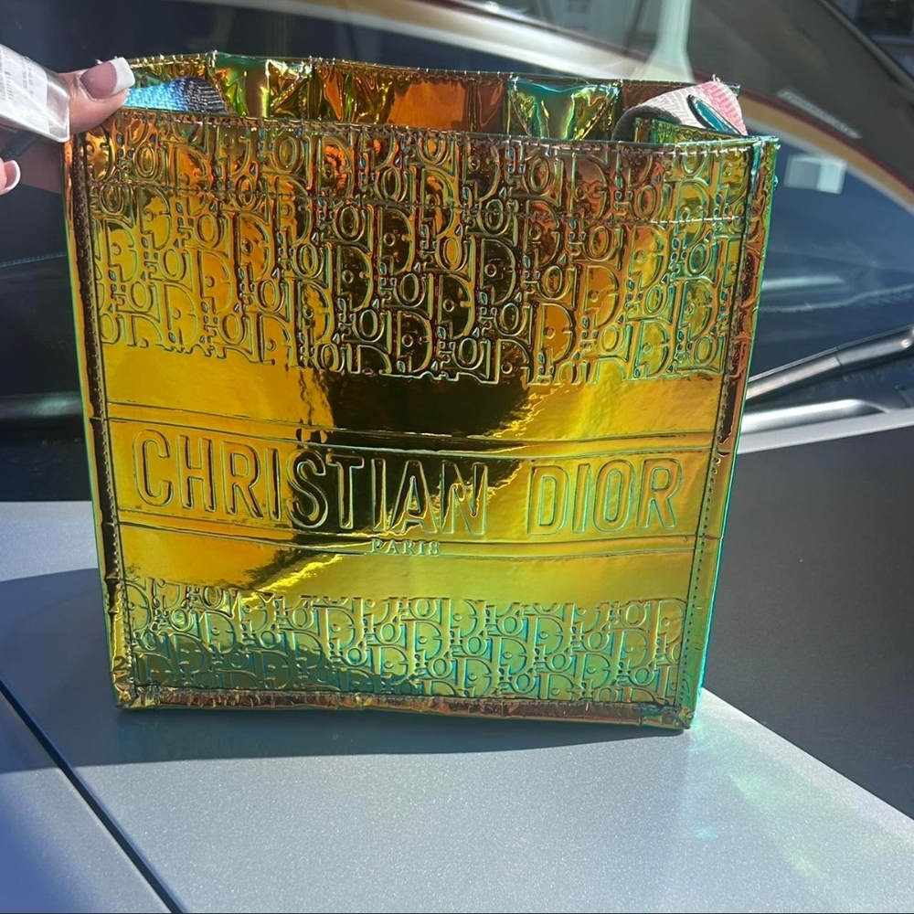 Iridescent Gold Dior Tote Bag